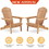 Light Brown + Solid Wood + Wood + Wooden Outdoor Folding Adirondack Chair Set of 2