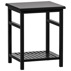 Nightstand, End Table, Bamboo Night Stand Bedside Table, Side Table for Bedroom Living Room Lounge, Space Saving, Easy to assemble, NS-537 ( Black) W1394107558