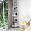Corner Shelf 70 inch Tall Bookshelf 5- Tier Industrial Corner Bookcase Corner Ladder Shelf Thin Bookshelf Rustic Bamboo Stand for Living Room, Kitchen, Home Office White W139460470