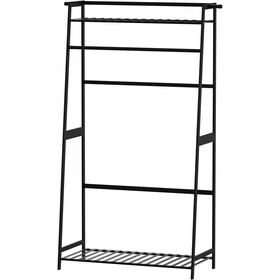 Clothes Rack,Clothing Rack with Shelves,Freestanding Closet Organizer for Living Bedroom Room Kitchen Bathroom Entryway Office Storage Shelves Clothes Hanging Rack,CR-537 Black W139465555