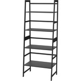 Bookshelf, Ladder Shelf, 4 Tier Tall Bookcase, Modern Open Book Case for Bedroom, Living Room, Office (Black) W139471437