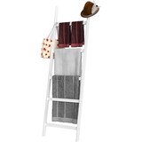 Blanket Ladder, 5-Layer Towel Racks, Blanket Holder with Anti-Slip Construction Home Decor, Decorative Blanket, Quilt, Towel, Scarf Ladder Shelves for Livingroom, Bedroom, Bathroom, White W139478816