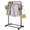Coat Rack, Freestanding Metal Clothes Rack with Wheels, Standard Organizer for Hanging Clothes, Coats, Skirts, Shirts, Black Freestanding Metal Clothes Rack with Wheels W1401P156749