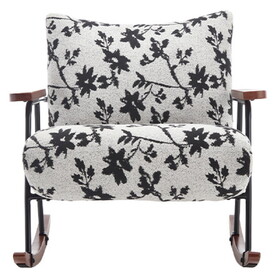 Modern Accent Chair Arm Chair Living Room Rocking Chair Metal Frame