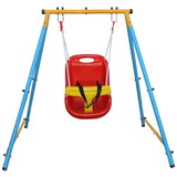 Baby Toddler Indoor/Outdoor Metal Swing Set with Safety Belt for Backyard W1408102855
