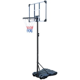 Portable Basketball Hoop Stand w/Wheels for Kids Youth Adjustable Height 5.4ft - 7ft Use for Indoor Outdoor Basketball Goals Play Set W140860511