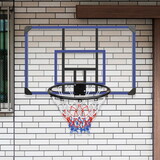 Wall-mounted basketball hoop, 45 x 29 inches shatterproof back, folding hoop, durable hoop and all-weather mesh for indoor and outdoor use W1408P198975