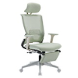 High Back Office Chair with 2D Armrest and Foot Rest, Tilt Function Max 128°, Green