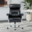 High Back Executive Office Chair 300lbs-Ergonomic Leather Computer Desk Chair, Thick Bonded Leather Office Chair for Comfort and Lumbar Support, Adjustable Rock Back Tension(black) W1411121412