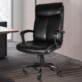 Office Desk Chair with PU Leather, Adjustable Height/Tilt, 360-Degree Swivel, 300LBS, Black W141167324