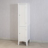 Tall Narrow Tower Freestanding Cabinet with 2 Shutter Doors 5 Tier Shelves for Bathroom, Kitchen,Living Room,Storage Cabinet,White W141260291