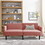 Velvet Futon Couch Convertible Folding Sofa Bed Tufted Couch with Adjustable Armrests for Apartment W1413P147476