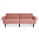 Velvet Futon Couch Convertible Folding Sofa Bed Tufted Couch with Adjustable Armrests for Apartment W1413P147476
