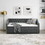 Twin Size Daybed with Twin Size Trundle Upholstered Tufted Sofa Bed, with Button on Back and Copper Nail on Waved Shape Arms, Grey (80.5"x41"x30.5") W1413S00005