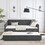 Twin Size Daybed with Twin Size Trundle Upholstered Tufted Sofa Bed, Waved Shape Arms, Grey (80.5"x44.5"x33.5") W1413S00011