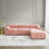 Modular Sectional Sofa, Button Tufted Designed and DIY Combination,L Shaped Couch with Reversible Ottoman, Pink Velvet W1413S00018