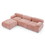 Modular Sectional Sofa, Button Tufted Designed and DIY Combination,L Shaped Couch with Reversible Ottoman, Pink Velvet W1413S00018