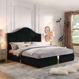 Corduroy Upholstered Bed Frame King Size 59.5