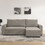 Modular Corduroy Upholstered 3 Seater Sofa Bed with Storage for Home Apartment Office Living Room, Free Combination, L Shaped, Grey W1413S00051