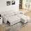 Modular Corduroy Upholstered 3 Seater Sofa Bed with Storage for Home Apartment Office Living Room, Free Combination, L Shaped, Beige W1413S00052