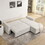 Modular Corduroy Upholstered 3 Seater Sofa Bed with Storage for Home Apartment Office Living Room, Free Combination, L Shaped, Beige W1413S00052