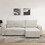 Modular Corduroy Upholstered 3 Seater Sofa Bed with Storage for Home Apartment Office Living Room, Free Combination, L Shaped, Beige W1413S00052