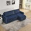 Modular Corduroy Upholstered 3 Seater Sofa Bed with Storage for Home Apartment Office Living Room, Free Combination, L Shaped, Blue W1413S00054