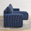 Modular Corduroy Upholstered 3 Seater Sofa Bed with Storage for Home Apartment Office Living Room, Free Combination, L Shaped, Blue W1413S00054