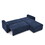 Modular Corduroy Upholstered 3 Seater Sofa Bed with Storage for Home Apartment Office Living Room, Free Combination, L Shaped, Blue W1413S00054