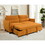 75 " 3 in 1 Convertible Sleeper Sofa Bed, Modern Fabric Loveseat Futon Sofa Couch w/Pullout Bed, Small Love Seat Lounge Sofa w/Reclining Backrest, Furniture for Living Room, Yellow W1417131879