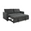 78 inch 3 in 1 Convertible Sleeper Sofa Bed, Modern Fabric Loveseat Futon Sofa Couch w/Pullout Bed, Small Love Seat Lounge Sofa w/Reclining Backrest, Furniture for Living Room, Dark Gray W1417131880