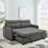 3 in 1 Convertible Sleeper Sofa Bed, Modern Fabric Loveseat Futon Sofa Couch w/Pullout Bed, Small Love Seat Lounge Sofa w/Reclining Backrest, Furniture for Living Room, Grey W141765014