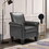 Accent Chairs, Comfy Sofa Chair, Armchair for Reading, Living Room, Bedroom, Office, Waiting Room, PU leather, Dark Grey W141765015