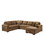 123" Oversized Sectional Sofa with Storage Chaise, U Shaped Sectional Couch with 4 Throw Pillows for Large Space Dorm Apartment. Brown W1417S00002