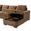 123" Oversized Sectional Sofa with Storage Chaise, U Shaped Sectional Couch with 4 Throw Pillows for Large Space Dorm Apartment. Brown W1417S00002
