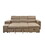 105 inch Reversible Sectional Sofa with Storage Chaise and 2 Stools, with Adjustable Headrest, Sleeper Contemporary Corner Sectional with Pull-Out Sleeper and Chaise,Light Brown W1417S00025