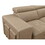 105 inch Reversible Sectional Sofa with Storage Chaise and 2 Stools, with Adjustable Headrest, Sleeper Contemporary Corner Sectional with Pull-Out Sleeper and Chaise,Light Brown W1417S00025