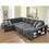 125" Modern U Shaped 7 Seat Sectional Sofa Couch with Cabinet,Sofa Bed with Storage Chaise-Pull Out Couch Bed for Living Room,Dark Gray W1417S00026