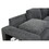 125" Modern U Shaped 7 Seat Sectional Sofa Couch with Cabinet,Sofa Bed with Storage Chaise-Pull Out Couch Bed for Living Room,Dark Gray W1417S00026