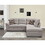 95" Sectional Sofa with Ultra Soft Back Cushion,Sleeper Sectional Sofa with Pull Out Couch Bed and Storage Ottoman,Beige W1417S00029