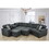 W1417S00034 Dark Gray+Upholstered+Light Brown+Wood+Primary Living Space