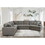 146"Oversized Upholstered Sectional Pull Out Sleeper Bed and Chaise Lounge, U-Shaped Sofa with 2 pull-out bed, 4 Pillows & 2 Cup Holders on Back Cushions for Home, Bedroom, Apartment, Light Grey