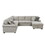 117" Oversized Sectional Sofa with Storage Chaise, Rolled Arms U Shaped Sectional Couch,Removable Soft Backrest Cushions, with 4 Throw Pillows for Large Space Dorm Apartment,Beige W1417S00044