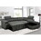 99.5" Modern 2 in 1 Convertible Sofa Bed with Pull-Out Bed and Chaise Lounge with Adjustable Headrest, L Shaped Couches, w/Storage Ottoman, and Cup Holder, Dark Grey W1417S00069