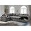 W1417S00073 Charcoal+Grey+Chenille+Light Brown+Wood+Primary Living Space