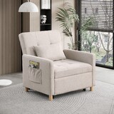 Convertible Sleeper Sofa Chair Bed, Adjustable Chair with Pillow, Multi-Functional Sleeper Chair with Soft Fabric for Living Room, Dorm, Apartment, Bedroom or Office W1420131261