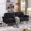 Living Room Sofa,3-Seater Sofa, with Copper Nail on Arms,Three Pillow,Black W1420S00002