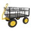 Steel Garden Cart, Heavy Duty 1400 lbs Capacity, with Removable Mesh Sides to Convert into Flatbed, Utility Metal Wagon with 2-in-1 Handle and 16 in Tires, Perfect for Garden, Farm, Yard W1422112806