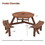 6-Person Circular Outdoor Wooden Picnic Table for Patio, Backyard, Garden, DIY w/ 3 Built-in Benches, 1720lb Capacity - Brown W142281086