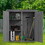 56"L x 19.5"W x 64"H Outdoor Storage Shed with Lockable Door, Wooden Tool Storage Shed w/Detachable Shelves & Pitch Roof,Gray W1422S00025